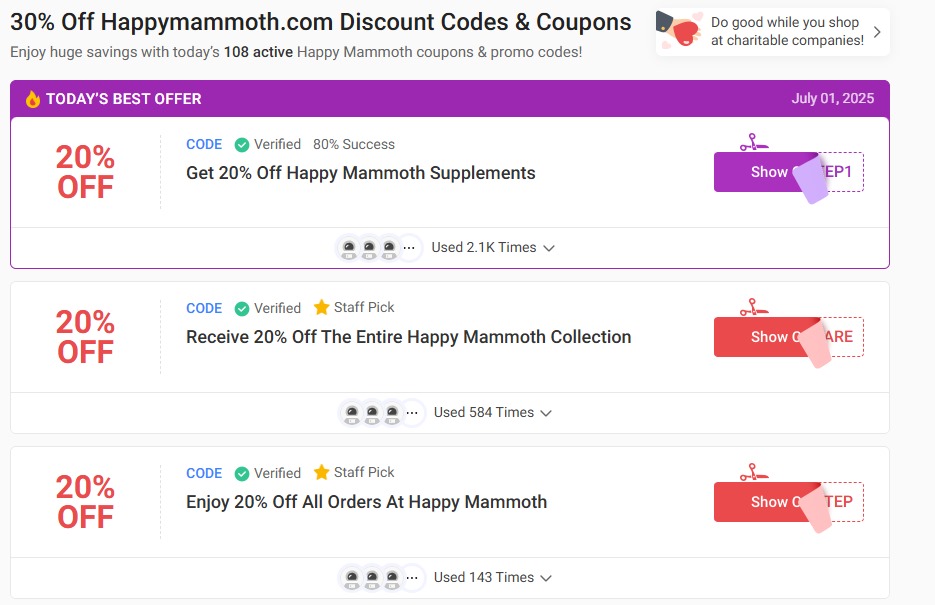 Happy Mammoth discount code